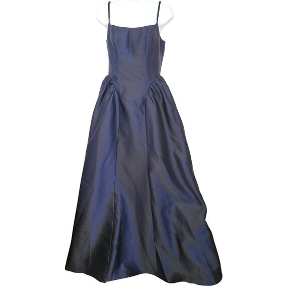 Dessy Collection Midnight Sleeveless Satin Gown Size 2R NWT Corset Holiday - Picture 1 of 11